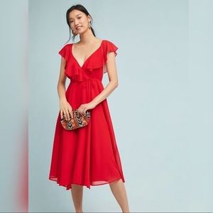 Yumi Kim Red Mavis Ruffled Dress Size XS